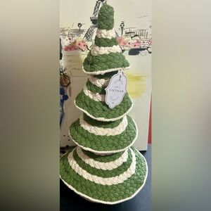 Christmas wired crochet fabric tree decor 20”